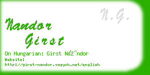 nandor girst business card